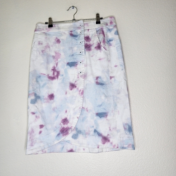 Anthropologie Kimmie Tie Dye Button Front Skirt 10 - Picture 3 of 7